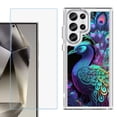 thumbnail image 1 of Phone Case for Samsung Galaxy S26 Ultra, with Screen Protector, by OneToughShield - Neon Peacock, 1 of 5