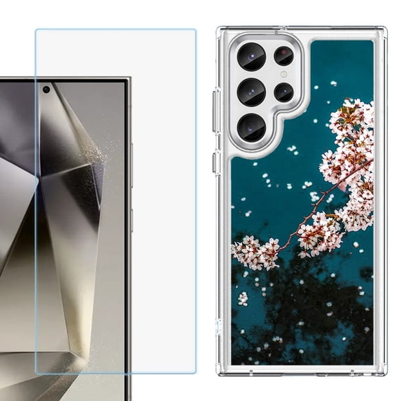 Phone Case for Samsung Galaxy S26 Ultra, with Screen Protector, by OneToughShield - Night Blossom