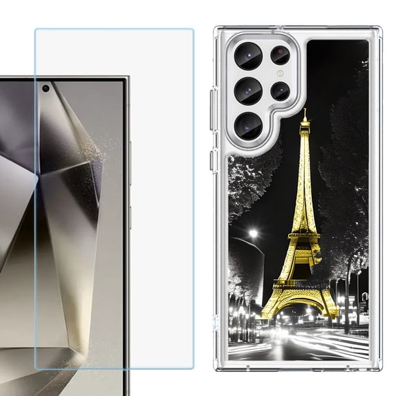 Phone Case for Samsung Galaxy S26 Ultra, with Screen Protector, by OneToughShield - Paris Night