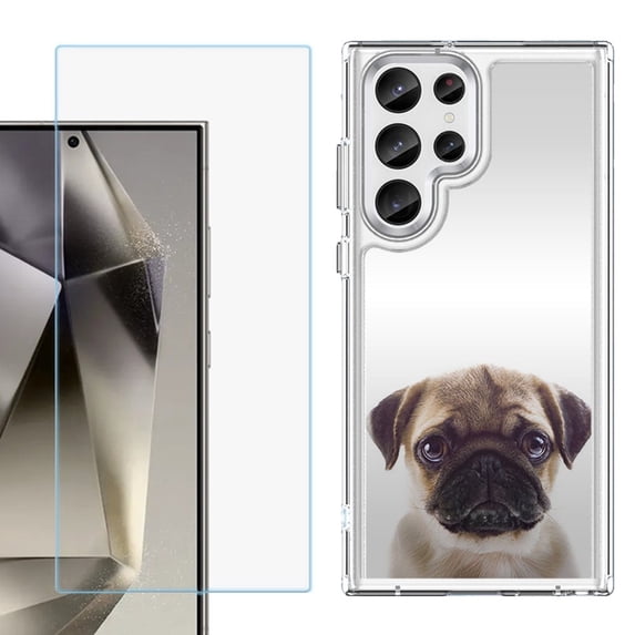 Phone Case for Samsung Galaxy S26 Ultra, with Screen Protector, by OneToughShield - Pug Face