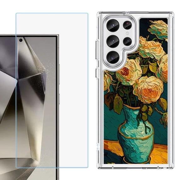 Phone Case for Samsung Galaxy S26 Ultra, with Screen Protector, by OneToughShield - Roses in a vase