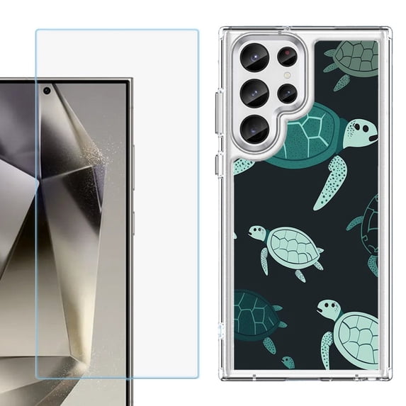 Phone Case for Samsung Galaxy S26 Ultra, with Screen Protector, by OneToughShield - Sea Turtle Mix