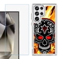 thumbnail image 1 of Phone Case for Samsung Galaxy S26 Ultra, with Screen Protector, by OneToughShield - Skull Flames, 1 of 5