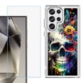 thumbnail image 1 of Phone Case for Samsung Galaxy S26 Ultra, with Screen Protector, by OneToughShield - Skull Flower, 1 of 5