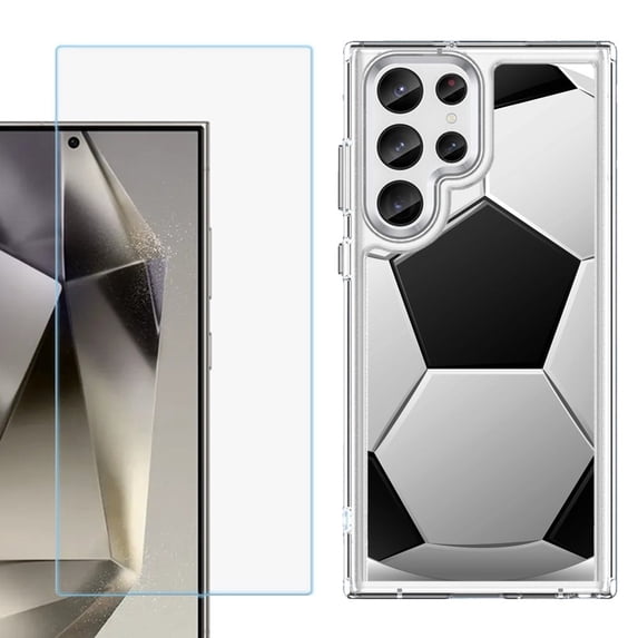 Phone Case for Samsung Galaxy S26 Ultra, with Screen Protector, by OneToughShield - Soccer
