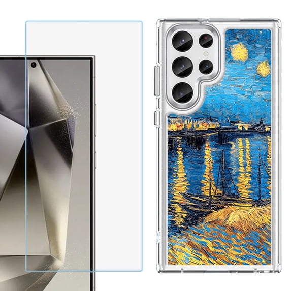 Phone Case for Samsung Galaxy S26 Ultra, with Screen Protector, by OneToughShield - Starry Night Rhone