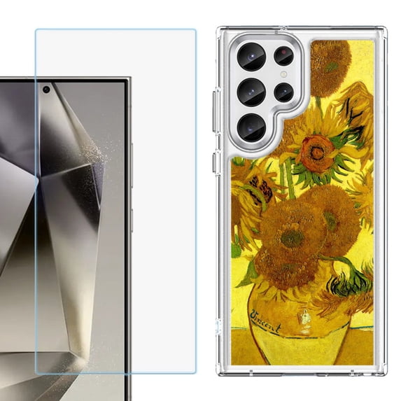 Phone Case for Samsung Galaxy S26 Ultra, with Screen Protector, by OneToughShield - Sunflower