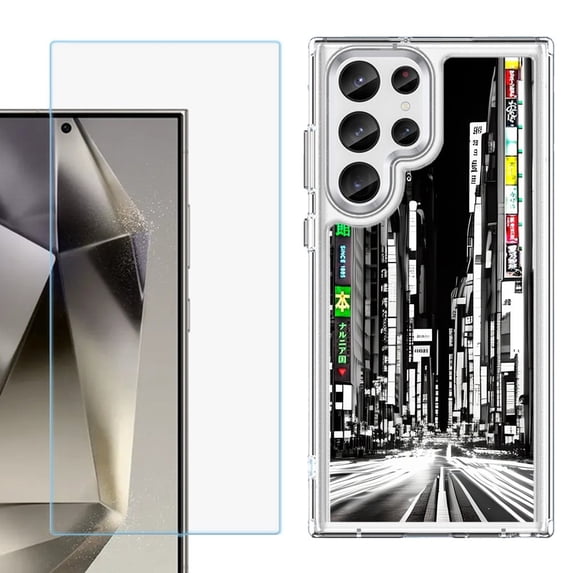 Phone Case for Samsung Galaxy S26 Ultra, with Screen Protector, by OneToughShield - Tokyo Night