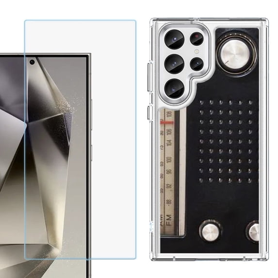 Phone Case for Samsung Galaxy S26 Ultra, with Screen Protector, by OneToughShield - Vintage Radio