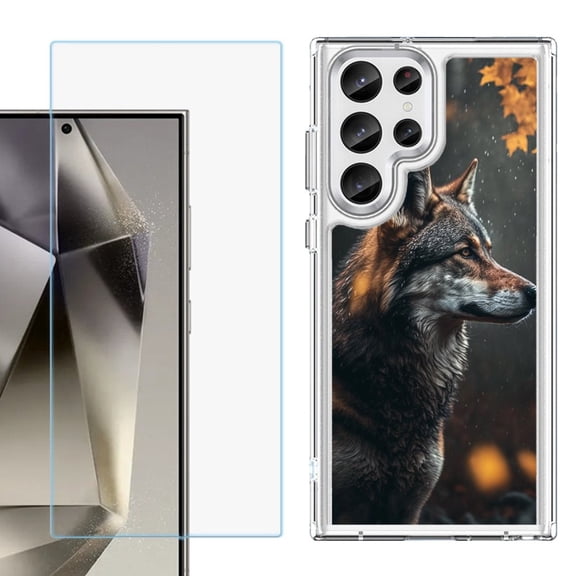 Phone Case for Samsung Galaxy S26 Ultra, with Screen Protector, by OneToughShield - Wolf Autumn