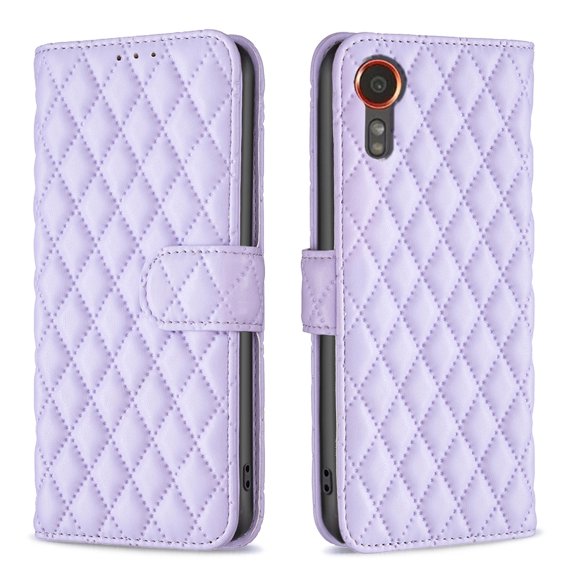 Phone Case for Samsung Galaxy XCover 7 Wallet PU Leather Case with Card Slots Kickstand Shockproof Magnetic Flip Cell Phone Cover, Purple