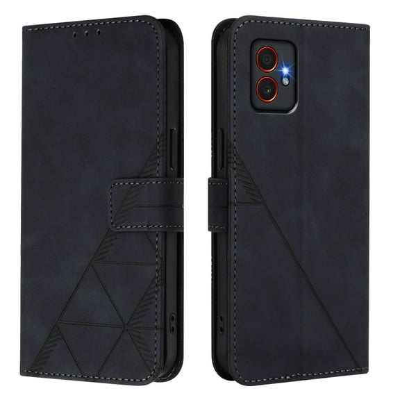 Phone Case for Samsung Galaxy Xcover 7 Pro Wallet PU Leather Case with Card Slots Kickstand Shockproof Magnetic Flip Phone Cover, Black
