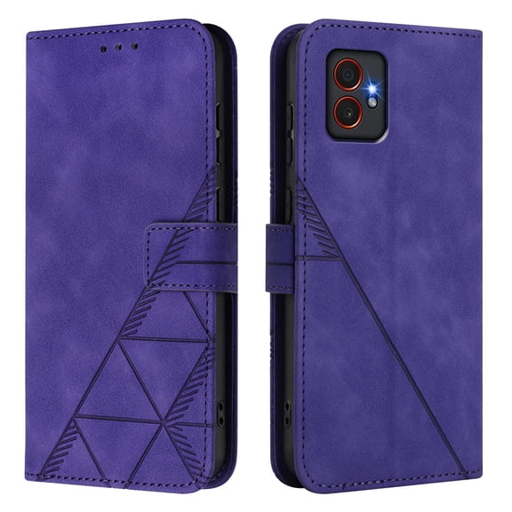 Phone Case for Samsung Galaxy Xcover 7 Pro Wallet PU Leather Case with Card Slots Kickstand Shockproof Magnetic Flip Phone Cover, Purple