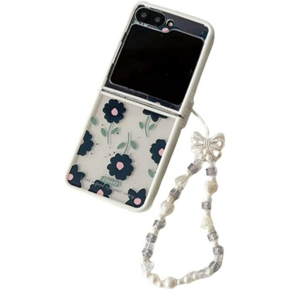 Phone Case for Samsung Galaxy Z Flip 6,Flowers Pattern Shockproof Anti-Drop Folding Protective Cover,Soft Shell for Women Girls (A)