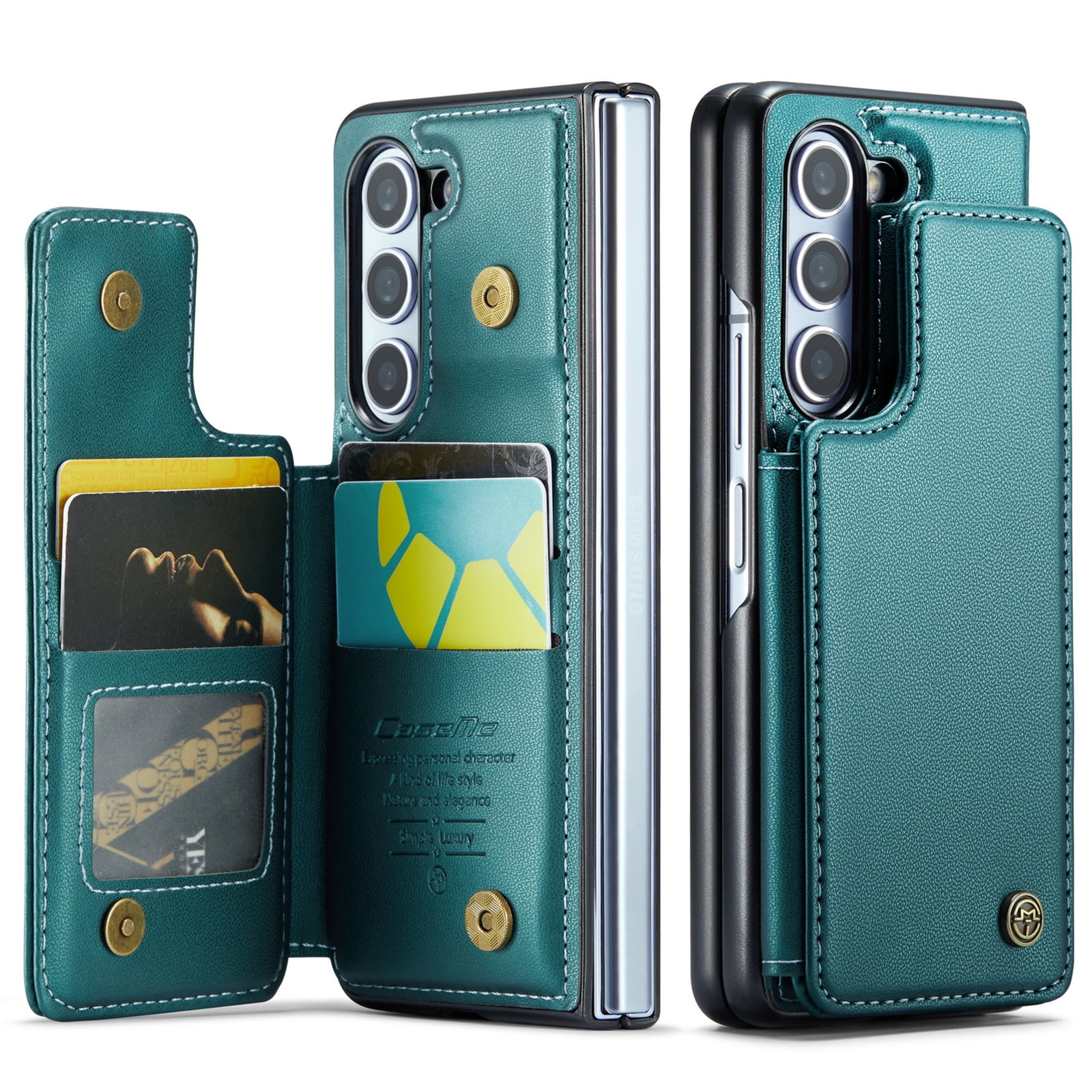 Phone Case for Samsung Z Fold5 Folding Mobile Phone Case Z Fold6 New Flip Card IPhone15 Mobile Phone Leather Case
