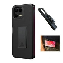 Phone Case for T-Mobile REVVL 8 Pro 5G, Black Dual Layer Shockproof 360-Degree Rotating Belt Clip Case Cover with Kickstand