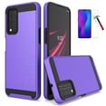 thumbnail image 1 of Phone Case for T-Mobile REVVL V PLUS 5G, Slim Metallic Brushed Shock Resistant Case Cover with Tempered Glass (Purple), 1 of 5