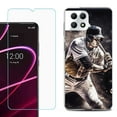 thumbnail image 1 of Phone Case for T-Mobile Revvl 7 5G, Shockproof Case Cover with Tempered Glass Screen Protector, by OneToughShield - Baseball Player, 1 of 1