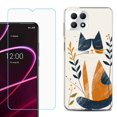 thumbnail image 1 of Phone Case for T-Mobile Revvl 7 5G, Shockproof Case Cover with Tempered Glass Screen Protector, by OneToughShield - Calm Cat, 1 of 1