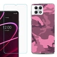 thumbnail image 1 of Phone Case for T-Mobile Revvl 7 5G, Shockproof Case Cover with Tempered Glass Screen Protector, by OneToughShield - Camo Pink, 1 of 1