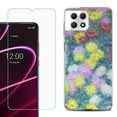 thumbnail image 1 of Phone Case for T-Mobile Revvl 7 5G, Shockproof Case Cover with Tempered Glass Screen Protector, by OneToughShield - Chrysanthemums, 1 of 1