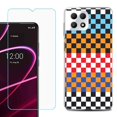 thumbnail image 1 of Phone Case for T-Mobile Revvl 7 5G, Shockproof Case Cover with Tempered Glass Screen Protector, by OneToughShield - Colorful Checker, 1 of 1