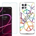 thumbnail image 1 of Phone Case for T-Mobile Revvl 7 5G, Shockproof Case Cover with Tempered Glass Screen Protector, by OneToughShield - Colorful Peace, 1 of 1