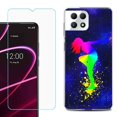 thumbnail image 1 of Phone Case for T-Mobile Revvl 7 5G, Shockproof Case Cover with Tempered Glass Screen Protector, by OneToughShield - Cosmos Dance, 1 of 1