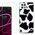 thumbnail image 1 of Phone Case for T-Mobile Revvl 7 5G, Shockproof Case Cover with Tempered Glass Screen Protector, by OneToughShield - Cow Skin Design, 1 of 1