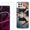 thumbnail image 1 of Phone Case for T-Mobile Revvl 7 5G, Shockproof Case Cover with Tempered Glass Screen Protector, by OneToughShield - Deer Running, 1 of 1