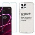 thumbnail image 1 of Phone Case for T-Mobile Revvl 7 5G, Shockproof Case Cover with Tempered Glass Screen Protector, by OneToughShield - Dictionary/Courage, 1 of 1