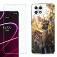 thumbnail image 1 of Phone Case for T-Mobile Revvl 7 5G, Shockproof Case Cover with Tempered Glass Screen Protector, by OneToughShield - Fawn Deer, 1 of 1