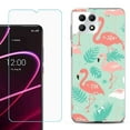 thumbnail image 1 of Phone Case for T-Mobile Revvl 7 5G, Shockproof Case Cover with Tempered Glass Screen Protector, by OneToughShield - Flamingo, 1 of 1