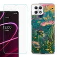 thumbnail image 1 of Phone Case for T-Mobile Revvl 7 5G, Shockproof Case Cover with Tempered Glass Screen Protector, by OneToughShield - Flower Wind, 1 of 1
