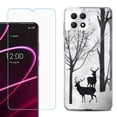 thumbnail image 1 of Phone Case for T-Mobile Revvl 7 5G, Shockproof Case Cover with Tempered Glass Screen Protector, by OneToughShield - Forest Deer, 1 of 1