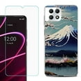 thumbnail image 1 of Phone Case for T-Mobile Revvl 7 5G, Shockproof Case Cover with Tempered Glass Screen Protector, by OneToughShield - Fuji Blossom, 1 of 1