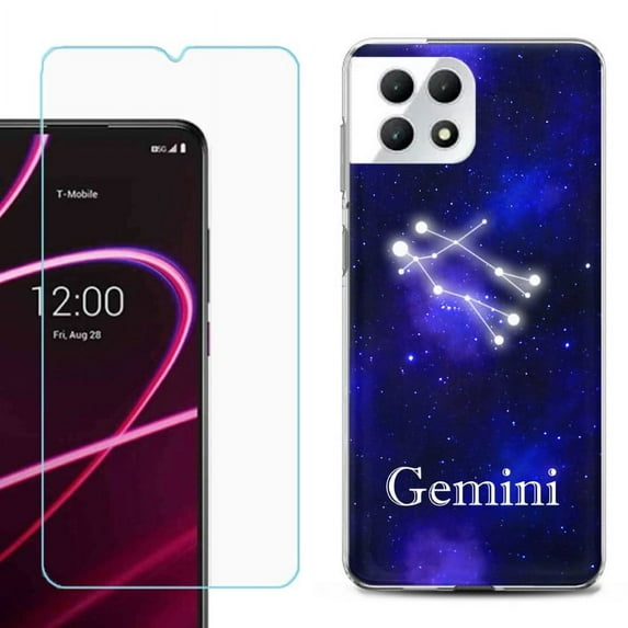 Phone Case for T-Mobile Revvl 7 5G, Shockproof Case Cover with Tempered Glass Screen Protector, by OneToughShield - Gemini