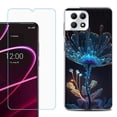 thumbnail image 1 of Phone Case for T-Mobile Revvl 7 5G, Shockproof Case Cover with Tempered Glass Screen Protector, by OneToughShield - Glowing Flower, 1 of 1