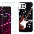 thumbnail image 1 of Phone Case for T-Mobile Revvl 7 5G, Shockproof Case Cover with Tempered Glass Screen Protector, by OneToughShield - Guitar Red, 1 of 1