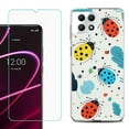 thumbnail image 1 of Phone Case for T-Mobile Revvl 7 5G, Shockproof Case Cover with Tempered Glass Screen Protector, by OneToughShield - Ladybug Mix, 1 of 1