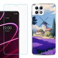 thumbnail image 1 of Phone Case for T-Mobile Revvl 7 5G, Shockproof Case Cover with Tempered Glass Screen Protector, by OneToughShield - Lavender Field, 1 of 1