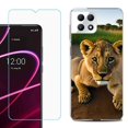 thumbnail image 1 of Phone Case for T-Mobile Revvl 7 5G, Shockproof Case Cover with Tempered Glass Screen Protector, by OneToughShield - Lion Cub, 1 of 1
