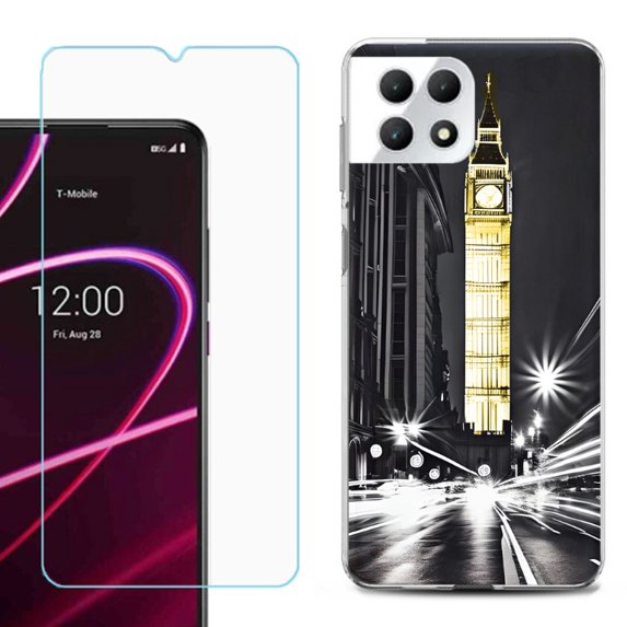 Phone Case for T-Mobile Revvl 7 5G, Shockproof Case Cover with Tempered Glass Screen Protector, by OneToughShield - London Night