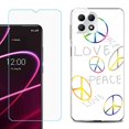 thumbnail image 1 of Phone Case for T-Mobile Revvl 7 5G, Shockproof Case Cover with Tempered Glass Screen Protector, by OneToughShield - Love/Peace, 1 of 1