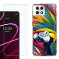 thumbnail image 1 of Phone Case for T-Mobile Revvl 7 5G, Shockproof Case Cover with Tempered Glass Screen Protector, by OneToughShield - Macaw, 1 of 1