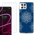 thumbnail image 1 of Phone Case for T-Mobile Revvl 7 5G, Shockproof Case Cover with Tempered Glass Screen Protector, by OneToughShield - Mandala / Blue, 1 of 1