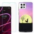 thumbnail image 1 of Phone Case for T-Mobile Revvl 7 5G, Shockproof Case Cover with Tempered Glass Screen Protector, by OneToughShield - Moonlight Deer, 1 of 1