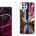 thumbnail image 1 of Phone Case for T-Mobile Revvl 7 5G, Shockproof Case Cover with Tempered Glass Screen Protector, by OneToughShield - Neon Street, 1 of 1