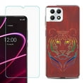 thumbnail image 1 of Phone Case for T-Mobile Revvl 7 5G, Shockproof Case Cover with Tempered Glass Screen Protector, by OneToughShield - Night Tiger, 1 of 1