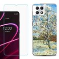thumbnail image 1 of Phone Case for T-Mobile Revvl 7 5G, Shockproof Case Cover with Tempered Glass Screen Protector, by OneToughShield - Peach Tree Blossom, 1 of 1